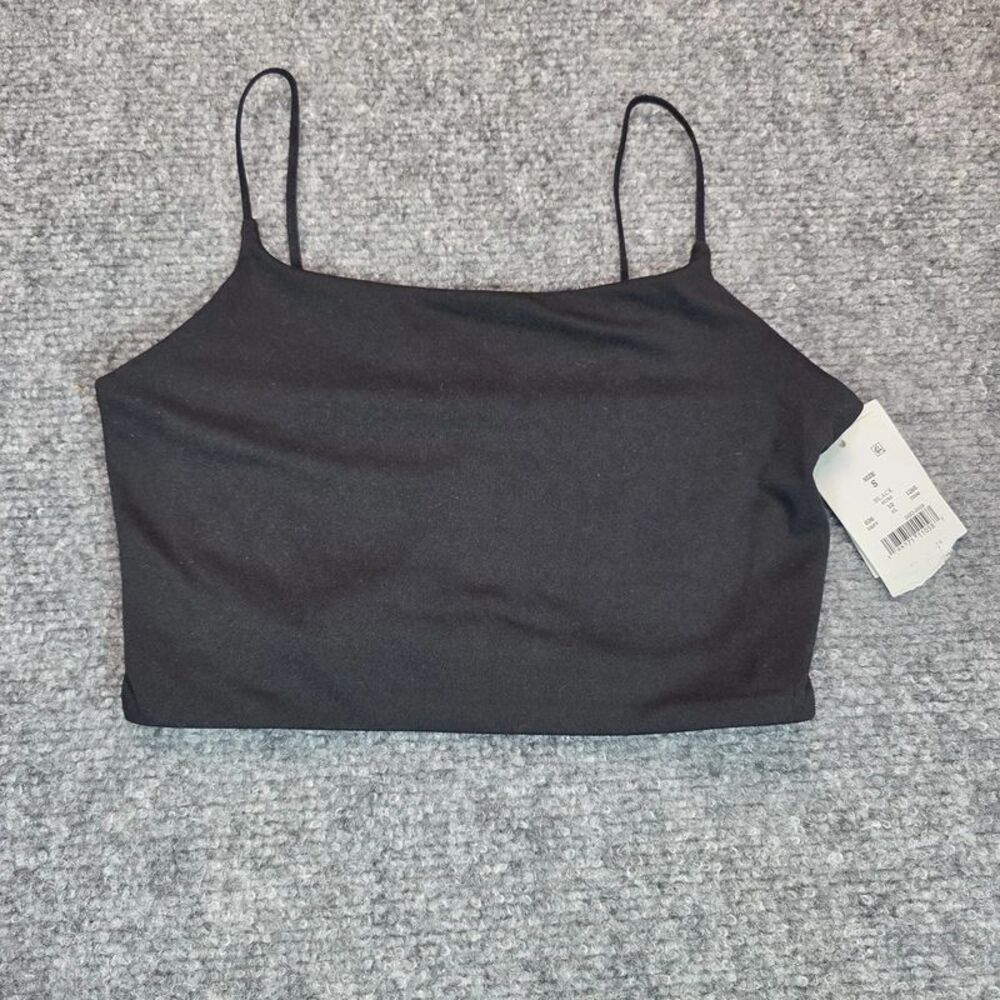 Girls Black Spaghetti Strap Cropped Cami Top Size Small